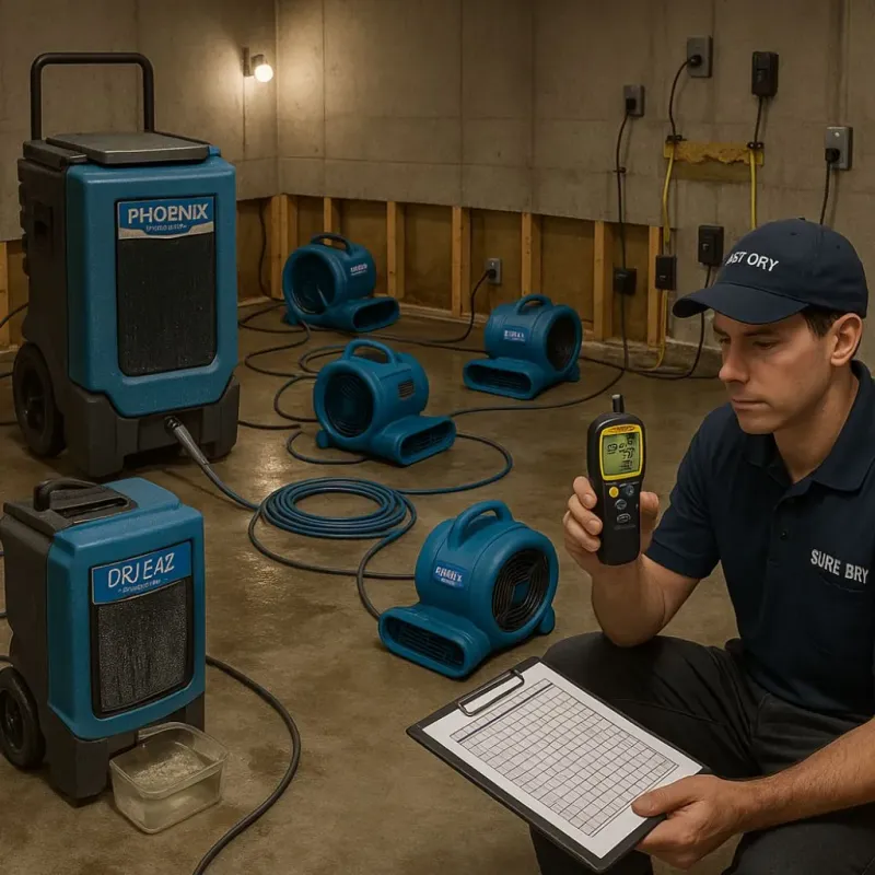 Structural Drying and Dehumidification process in Zumbrota, MN